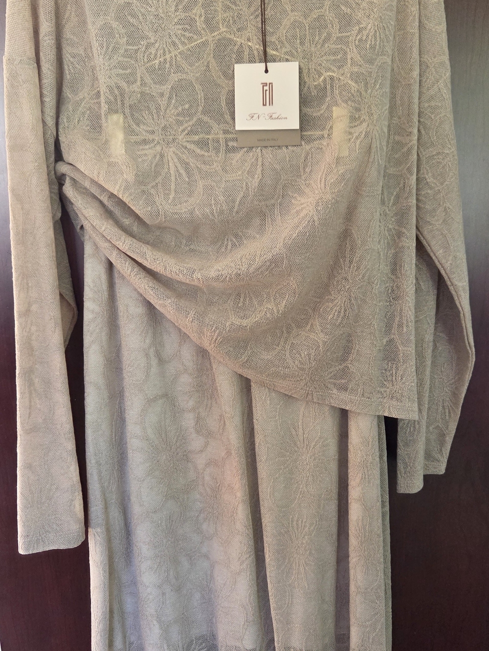 Light Beige Floral Knit Women's Shrug by